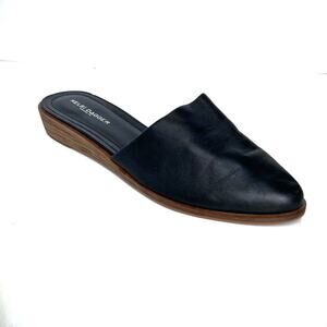Kelsi Dagger Brooklyn Black Leather Mules | Sz 8 Anthropologie Wedge Fall Staple